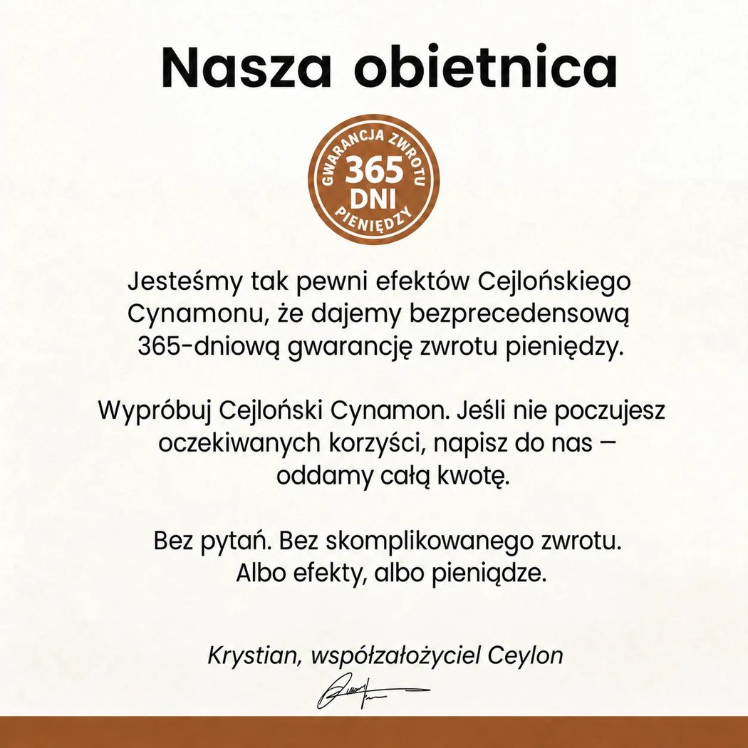 Nasza obietnica: 365-dniowa gwarancja zwrotu pieniędzy