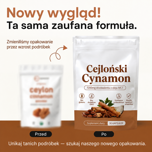 Cynamon cejloński 7 200 mg – ekstrakt 12:1 z olejem MCT
